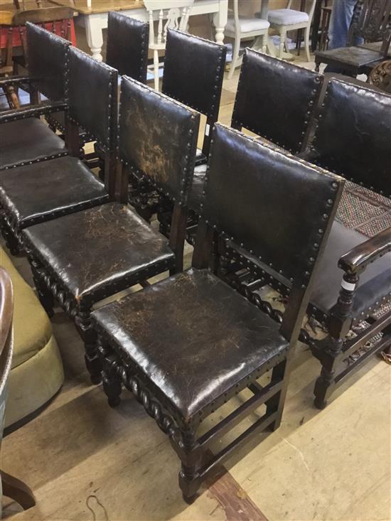 Set of 8 oak chairs